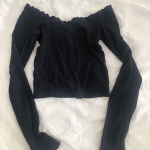 Black off the shoulder sweater